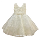 Vestido Infantil Daminha Dourado