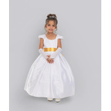 Vestido Infantil De Batizado Princesa Com Laço Modelo Jade