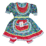 Vestido Infantil De Festa Junina Colorido (tam 4 Ao 16)