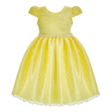 Vestido Infantil De Festa Renda Amarelo