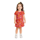 Vestido Infantil Estampado Fresquinho Em Meia Malha 1 Ao 8