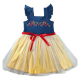 Vestido Infantil Fantasia Princesa Disney Tule Glit Calçinha