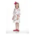 Vestido Infantil Feminino Off White Estampa Flores Vermelhas