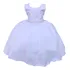 Vestido Infantil Festa Branco Batizado Daminha Comunhão 