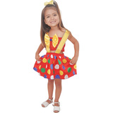 Vestido Infantil Festa Fantasia Tema Palhacinha