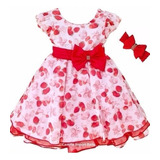 Vestido Infantil Festa Luxo Moranguinho Com