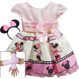 Vestido Infantil Festa Minnie Rosa Baby