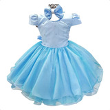 Vestido Infantil Festa Princesa Formatura Daminha Azul