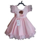 Vestido Infantil Festa Temático Princesa Bailarina Rosa