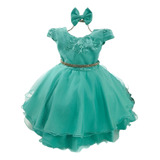 Vestido Infantil Festa Verde