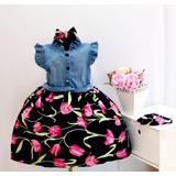Vestido Infantil Floral Princesa