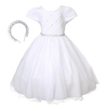 Vestido Infantil Florista Branco Dama Comunhão