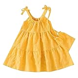 Vestido Infantil Infantil Para Meninas De Verão Casual Frente única Cor Lisa Emenda Vestido De Festa Vestido De Princesa Vestido Vermelho Amarelo 5 6 Anos