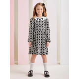 Vestido Infantil Jacquard Xadrex