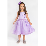Vestido Infantil Jardim Encantado 3d Princesa Várias Cores