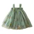 Vestido Infantil Jardim Encantado Tule Bordado Flor Vintage