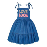 Vestido Infantil Jeans Festa