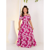 Vestido Infantil Juvenil Longo Ciganinha Lastex Luxo Rodado