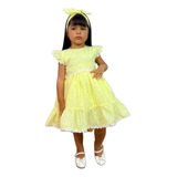 Vestido Infantil Laise Bebê Menina Amarelo