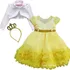 Vestido Infantil Luxo Princesa Bela Fera Amarela E Bolero