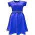 Vestido Infantil Manga Curta Rodado Renda E Faixa Strass