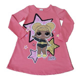 Vestido Infantil Manga Longa Malha Inverno Personagem Menina