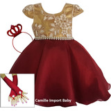 Vestido Infantil Marsala E
