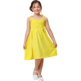 Vestido Infantil Menina Amarelo Ouro Alcinha Model Ciganinha