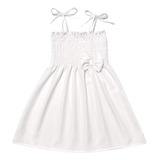 Vestido Infantil Menina Branco De Alcinha