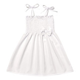 Vestido Infantil Menina Branco De Alcinha