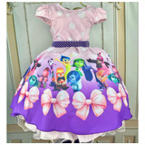 Vestido Infantil Menina Festa Luxo Divertidamente Inside Out