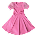 Vestido Infantil Menina Rodado Gode Evangélico Com Lacinho