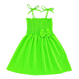 Vestido Infantil Menina Verde Neon Alcinha