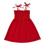 Vestido Infantil Menina Vermelho De Alcinha