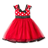 Vestido Infantil Minnie Mouse Vermelho Importado