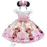 Vestido Infantil Minnie Realeza Festa Temática E Tiara 3 Rosa 