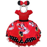 Vestido Infantil Minnie Vermelha