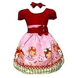 Vestido Infantil Moranguinho Baby Festa Aniversário Comemoração BR Alfa PP Regular Vermelho 