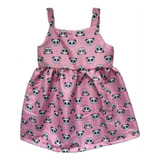 Vestido Infantil Panda Rosa