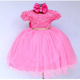 Vestido Infantil Pink Luxo Festa Daminha