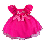 Vestido Infantil Pink Rosa Barbie Festa