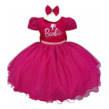 Vestido Infantil Pink Rosa Barbie