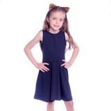 Vestido Infantil Preto Regata Decote Canoa 