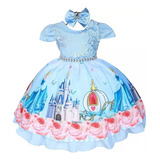 Vestido Infantil Princesas Encantadas Cinderela Luxo