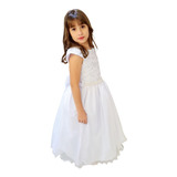 Vestido Infantil Renda Branca Glitter Festa