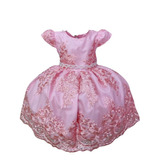 Vestido Infantil Rosa Com Renda Realeza