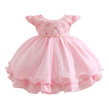 Vestido Infantil Rosa Renda Luxo Rodado