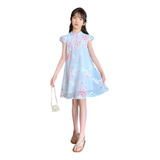 Vestido Infantil Sakura Azul