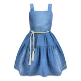 Vestido Infantil Sarja Jeans