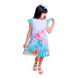 Vestido Infantil Sereia Cauda Abelhinha Asa 3d Fantasia